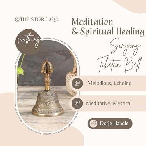RDK SON'S Antique Tibetan Ghanta Bell – 5-Inch Brass Prayer Bell for Home Worship, Temple Rituals, Yoga, Chakra Healing, Spiritual Devotion, and Mindful Meditation Practices - Image 2