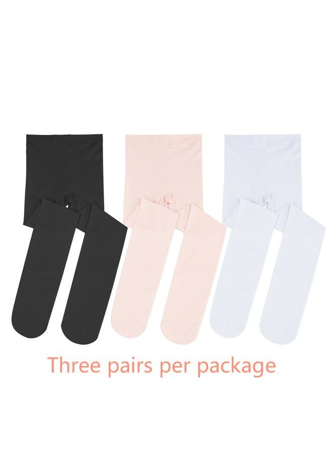 Stelle Girls' Ultra Soft Pro Dance Tight/Ballet Footed Tight (Toddler/Little Kid/Big Kid), Ballet Pink+white+black, 8-10 Years - Image 3