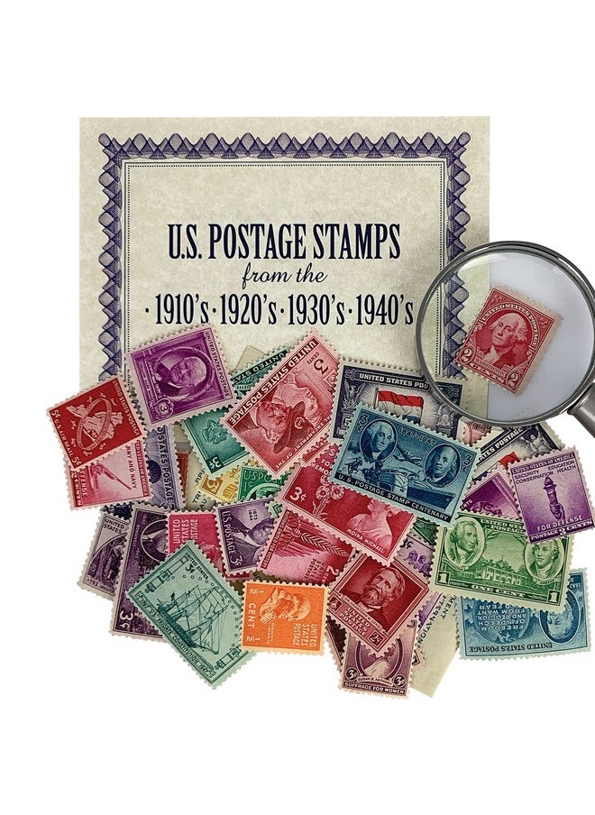American Coin Treasures 40 U.S. Postage Stamps From The 1910'S 1920'S 1930'S And 1940'S Mint State Condition Various Denominations And Postal Rates Perforated Edges  - Image 5