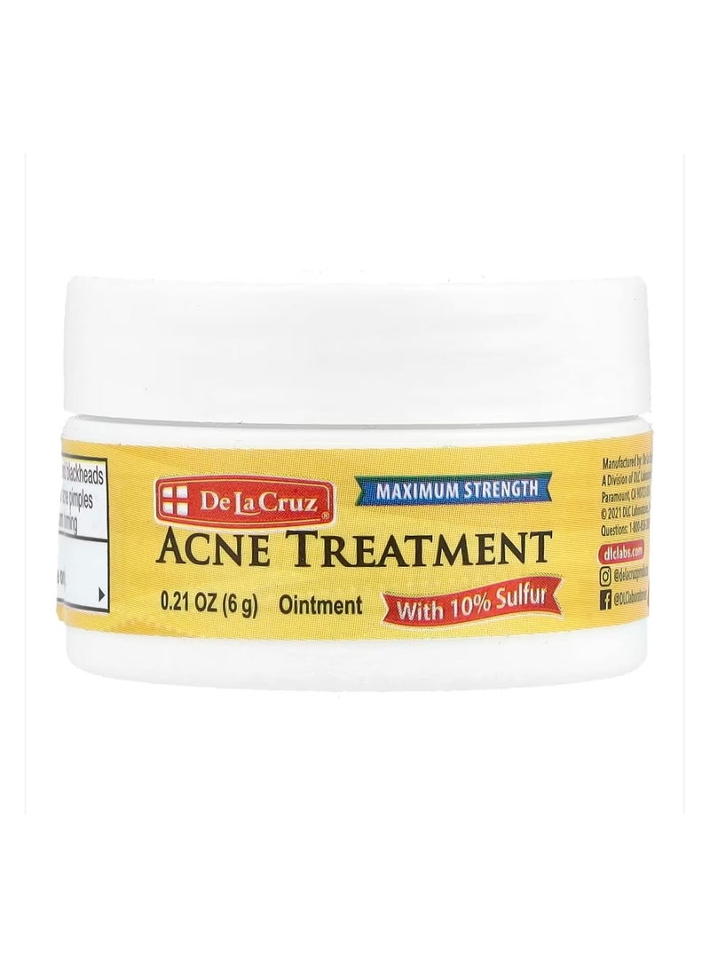 De La Cruz Sulfur Ointment Acne Treatment Double Strength 0.21 oz (6 g)  - Image 1