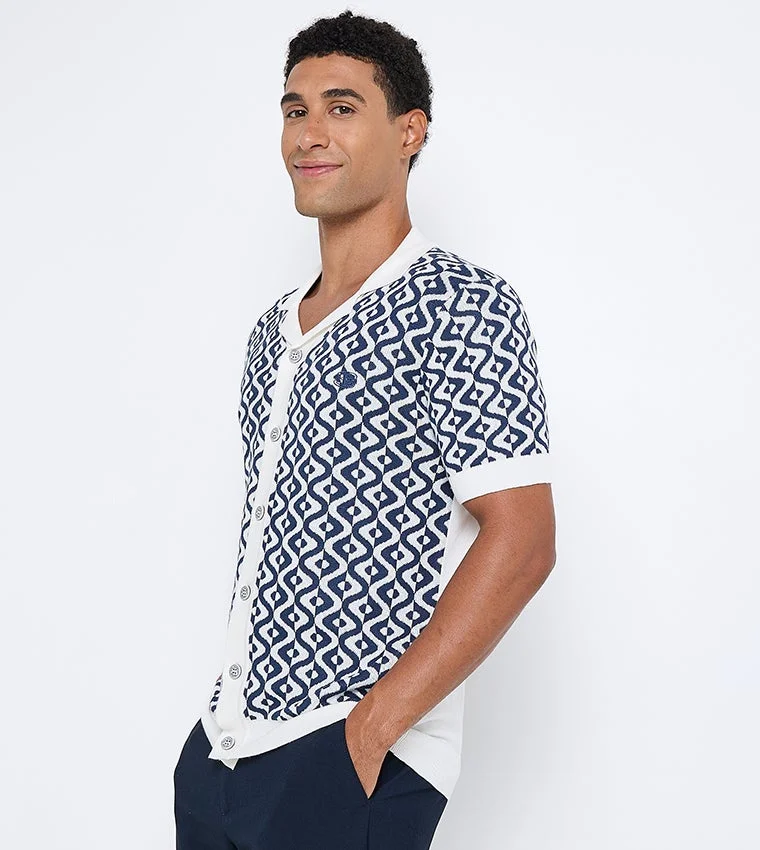 بين شيرمان Ben Sherman Men's Short Sleeve Geometric Polo Tees