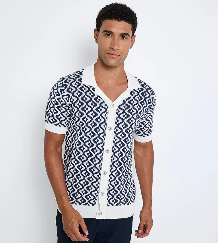 بين شيرمان Ben Sherman Men's Short Sleeve Geometric Polo Tees
