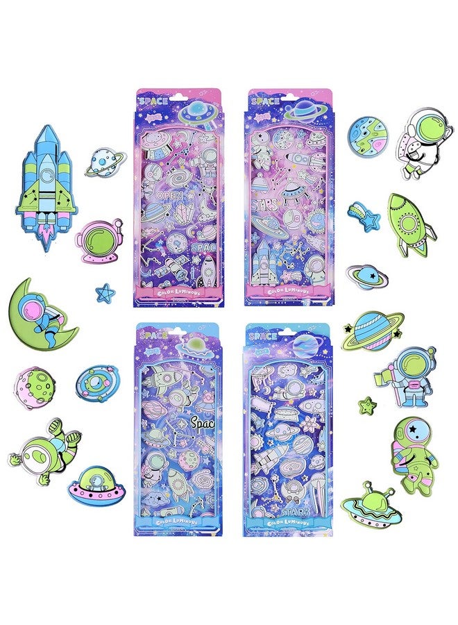 Toyshine Toyshine 4 Sheets Glow in The Dark Space Theme Wall Stickers Decor for Kids Room, Scrapbooking Notebook Project Practicles Decoration and Fun Birthday Gift Party Supplies Reward - Design May Vary - Image 1