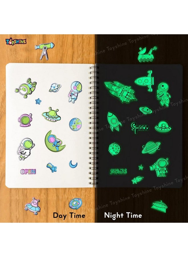 Toyshine Toyshine 4 Sheets Glow in The Dark Space Theme Wall Stickers Decor for Kids Room, Scrapbooking Notebook Project Practicles Decoration and Fun Birthday Gift Party Supplies Reward - Design May Vary - Image 2