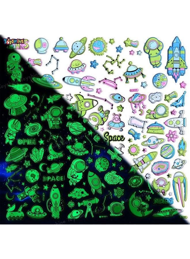 Toyshine Toyshine 4 Sheets Glow in The Dark Space Theme Wall Stickers Decor for Kids Room, Scrapbooking Notebook Project Practicles Decoration and Fun Birthday Gift Party Supplies Reward - Design May Vary - Image 4