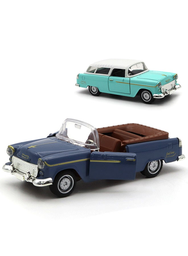 1:32 Alloy Classic Car Model Children's Toy Car Decoration Pull Back Car Model Boy Toy-Color:Blue - Image 4