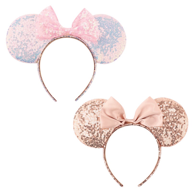 DRESHOW Mouse Ears Bow Headbands Glitter Party Decoration Cosplay Costume for Girls Women