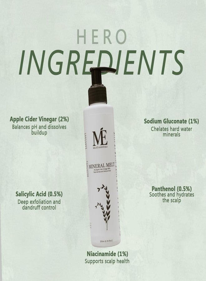 Miloe Miloé Mineral Melt Hard Water Shampoo | With Apple Cider Vinegar, Niacinamide & Salicylic Acid | Clarifying & Deep Cleansing for Scalp Detox, Hydration & Shine | Suitable for All Hair Types | 200ml - Image 2