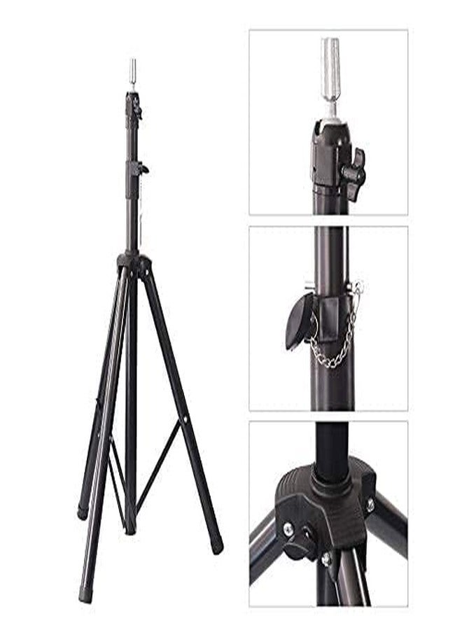 بلوشيا حامل ثلاثي القوائم قابل للتعديل لرأس عارضة أزياء من BLUSHIA | حامل رأس شعر مستعار للتدريب على تصفيف الشعر مع دواسة قدم وحقيبة حمل (أسود) - Image 3