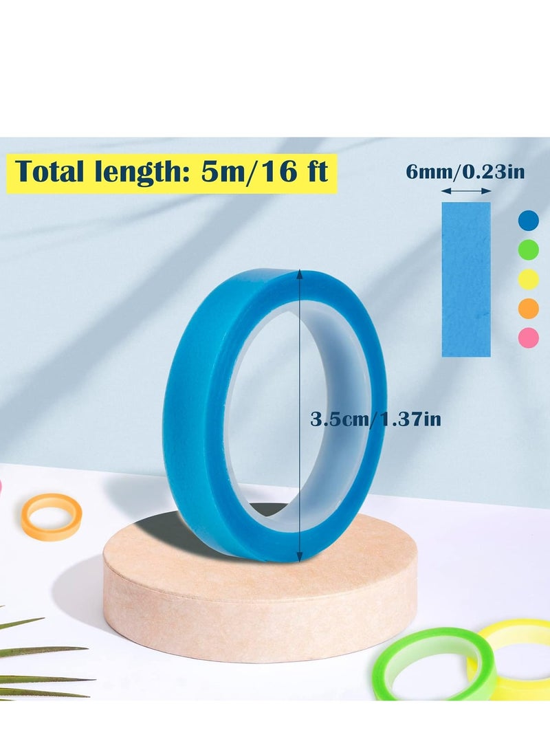 Oasisgalore 10 Rolls Highlighter Tape Transparent Colored Tape Removable Marking Sticker for Reading Lessons，16 ft Per Roll  - Image 2