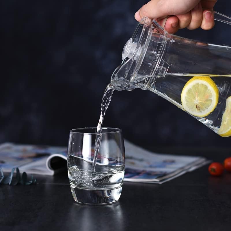 Wringo Premium Glass Water Jug 18 LTR Transparent Hot Cold Water Glass Pitcher with Wooden Lid Water Jug Iced Tea Milk and Juice Beverage Carafe Lemon Jug 1800ML TM14 WQ13 - Image 5