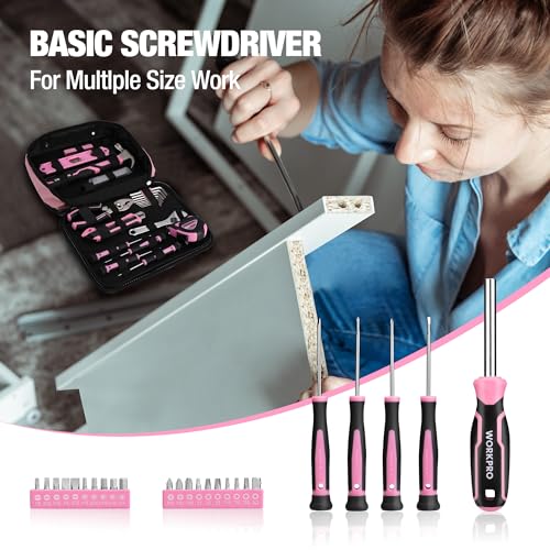 WORKPRO Home Tool Kit, 100 Piece Kitchen Drawer Household Hand Tool Set with Easy Carrying Pouch - Image 4