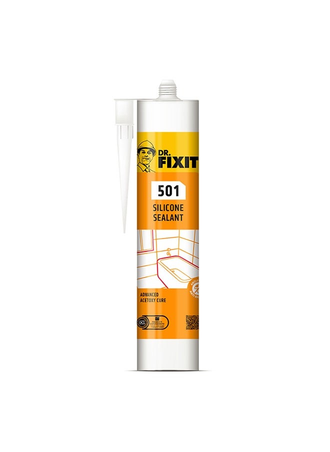 Dr. Fixit Dr. Fixit 501 Silicone Sealant Clear - 280 gm | Ideal for Sealing of Glass, Windows, Sanitary and Bathroom Fixtures & Electrical Insulation | Available in White & Clear variants  - Image 1