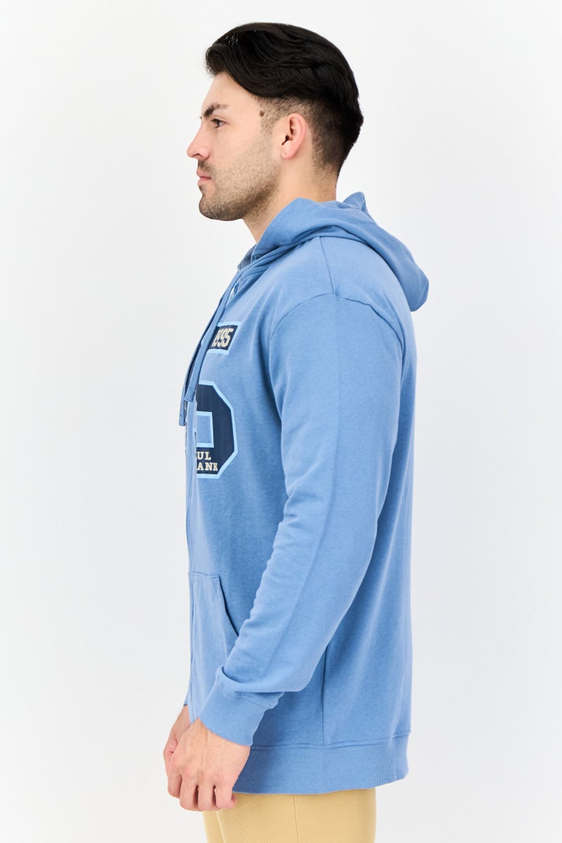 Paul Frank Men Graphic Print Full Zip Hoodie, Light Blue - Image 2