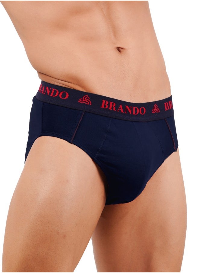 BRIDA - Brando Men's Cotton Combo: Comfy Breathable Round Neck (Vest) & Premium Comfortable Briefs (Dude)- Colours May Vary - Image 1