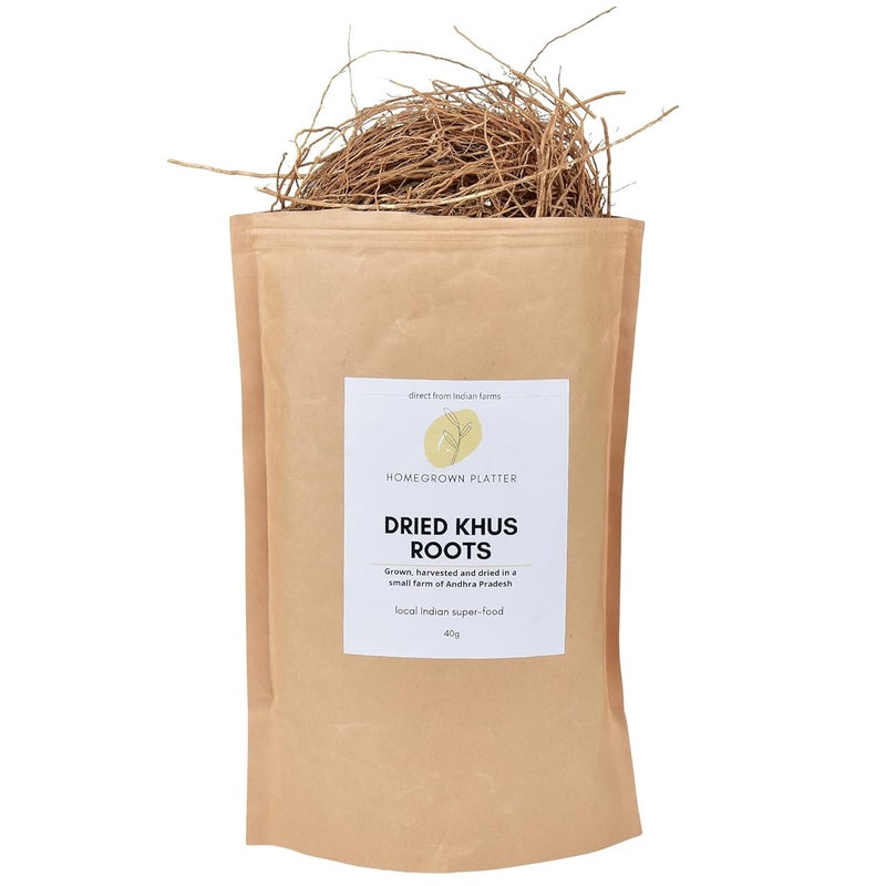 homegrown platter Homegrown Platter Pure Vetiver Roots 40g 100 Natural Khas ki Jad Dried Vetiveria Zizanioides Khus Root for Cool Gut Ulcers Skin Hydration Constipation Ushira  - Image 4