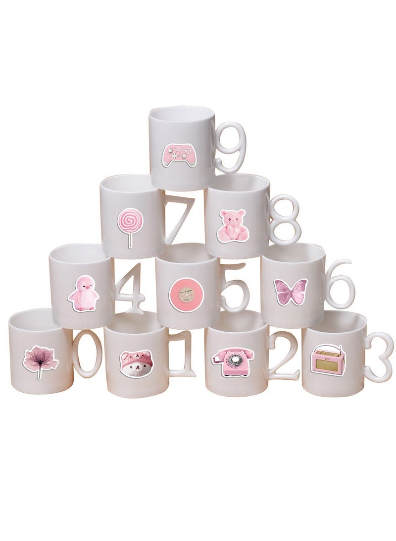 DTBG 100 Pcs Pink Girl Heart Bear Minimalist Korean Stickers, Laptop Ledger, Water Cup, Ipad Phone Case Decoration, Waterproof Sticker  - Image 2