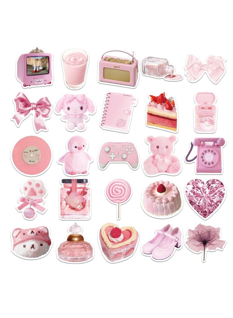 DTBG 100 Pcs Pink Girl Heart Bear Minimalist Korean Stickers, Laptop Ledger, Water Cup, Ipad Phone Case Decoration, Waterproof Sticker  - Image 5