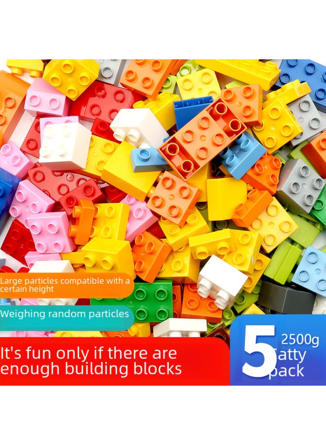Feile Diy Large Particle Building Blocks Random Mixed 1 Jin Pack Basic Particles Slide Particle Building Blocks Wall-Color:Bulk Special Large Particle Building Blocks 1kg  - Image 2