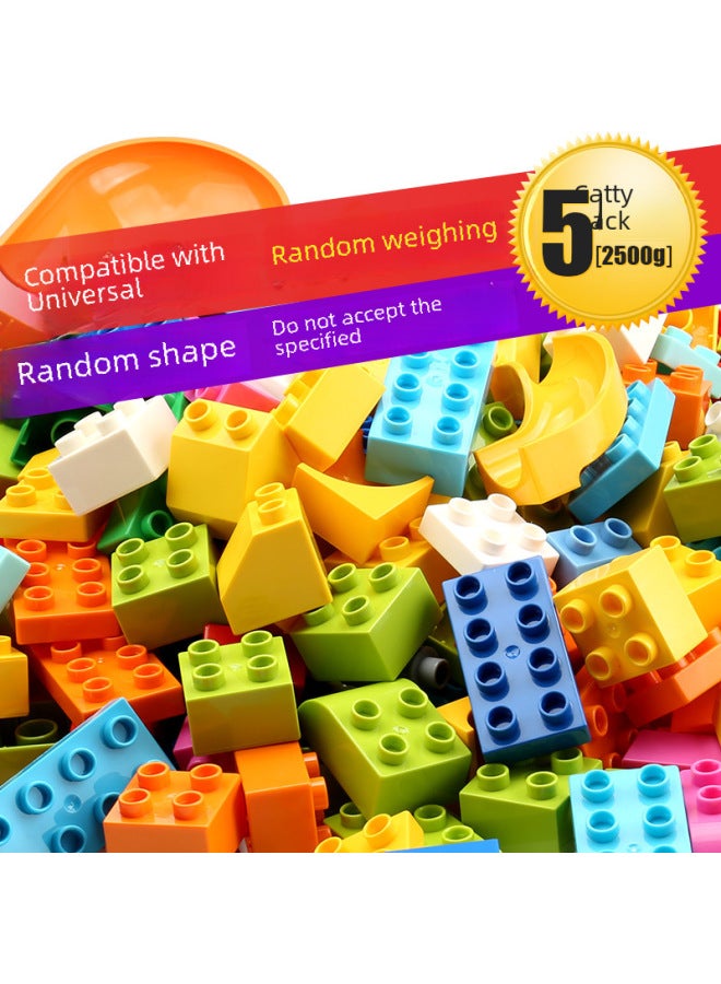 Feile Diy Large Particle Building Blocks Random Mixed 1 Jin Pack Basic Particles Slide Particle Building Blocks Wall-Color:Bulk Special Large Particle Building Blocks 1kg  - Image 3
