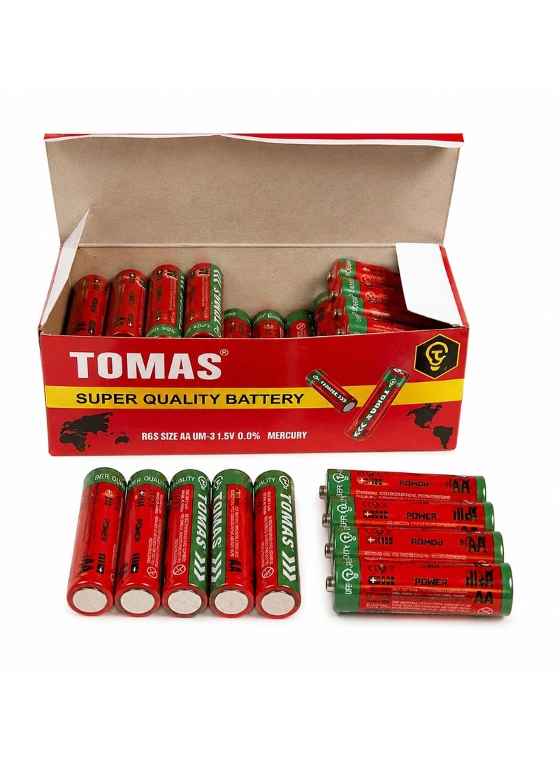 بطاريات TOMAS AA 1.5 فولت R6S UM-3، خالية من الزئبق 0.0% - عبوة من 40 - Image 1