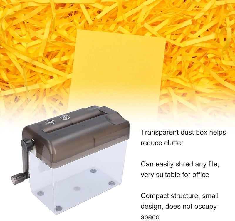 Grey Manual Paper Shredder Portable Hand Shredder For Home Office Documents Notes Bills - Image 3