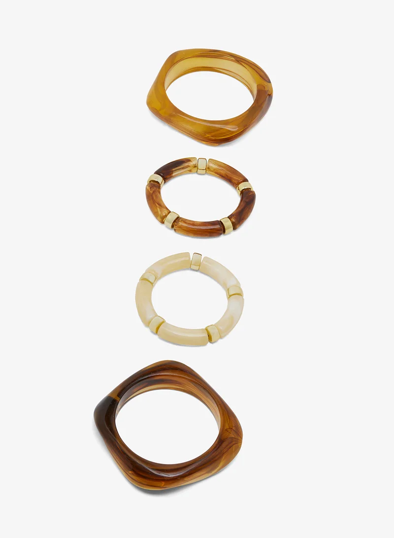 Ella Gold 4PK Resin Bangles for Women | Best Price UAE