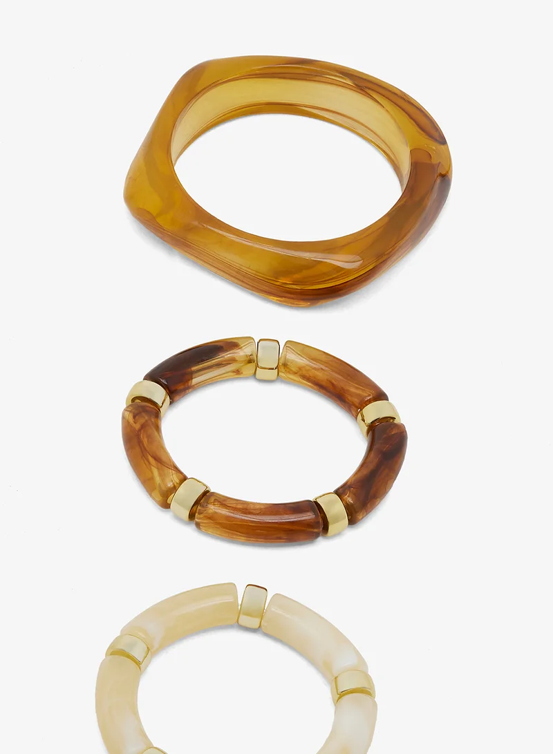 Ella Gold 4PK Resin Bangles for Women | Best Price UAE