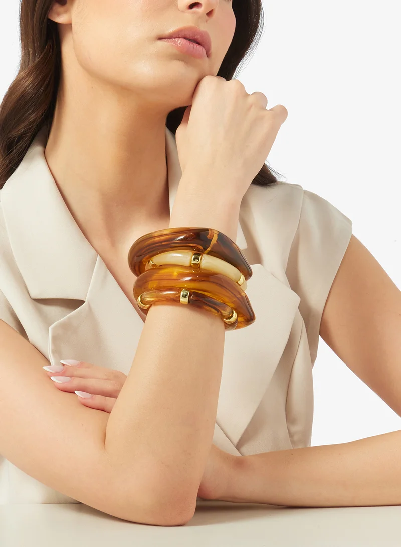 Ella Gold 4PK Resin Bangles for Women | Best Price UAE