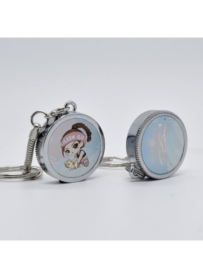 Round Rotating U Disk Customized Graduation Ceremony Commemorative U Disk Customized School Campus Badge Round Metal U Disk-Colour:White-Capacity:8GB  - Image 2
