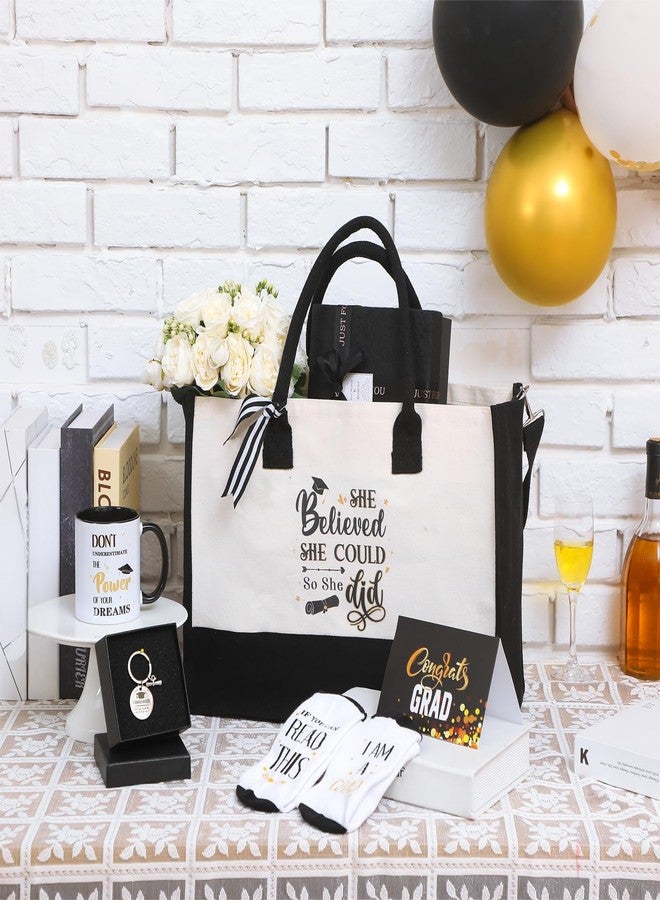 Bulyoou 5 Pcs 2026 Graduation Gifts Set for Her, College Congrats Grad Gifts Basket, Graduation Tote Bag for Her, Class of 2026 Congratulations Gift for Graduates Women Friends Teacher Nurse - Image 2