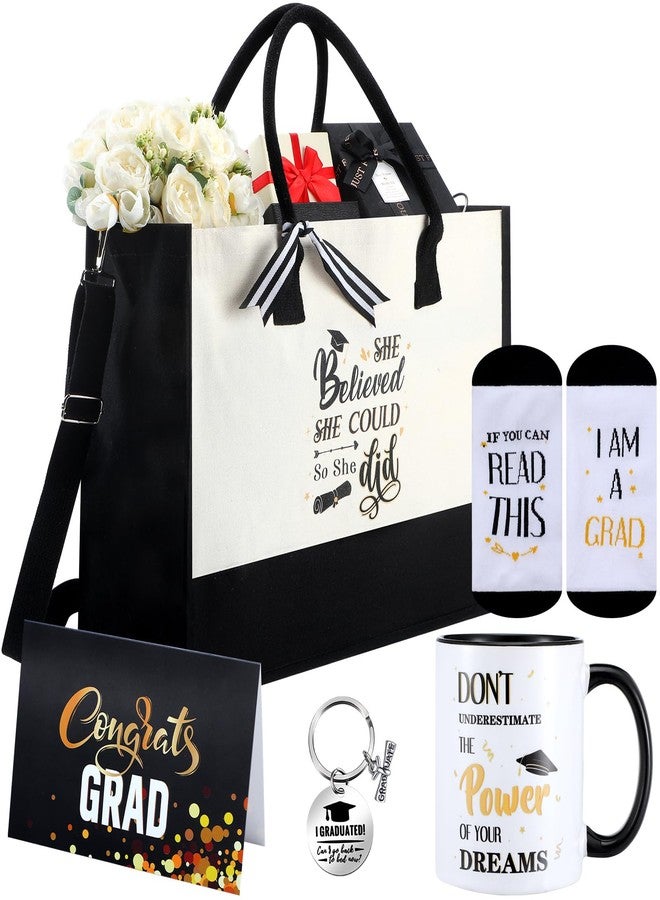Bulyoou 5 Pcs 2026 Graduation Gifts Set for Her, College Congrats Grad Gifts Basket, Graduation Tote Bag for Her, Class of 2026 Congratulations Gift for Graduates Women Friends Teacher Nurse - Image 1