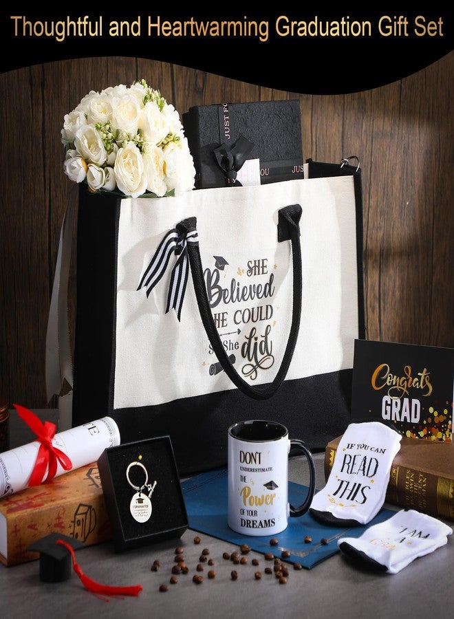 Bulyoou 5 Pcs 2026 Graduation Gifts Set for Her, College Congrats Grad Gifts Basket, Graduation Tote Bag for Her, Class of 2026 Congratulations Gift for Graduates Women Friends Teacher Nurse - Image 5