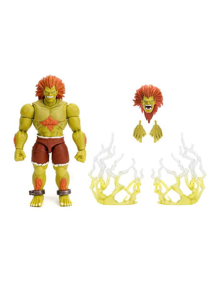 Jada Toys Street Fighter Blanka Figure (19 cm) - Movable Collectible and Action Figure from Street Fighter 2: The Final Challengers, with Alternative Head, Hands and Accessories, from 13 Years - Image 2