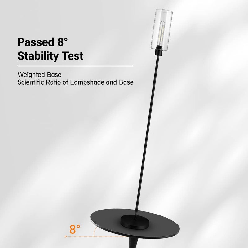 BoostArea Floor Lamp With Glass Lampshade, 4W Bulb Included - Modern Standing Pole Lamp for Living Room, Bedroom, Office, Kids Room, Reading - Image 4