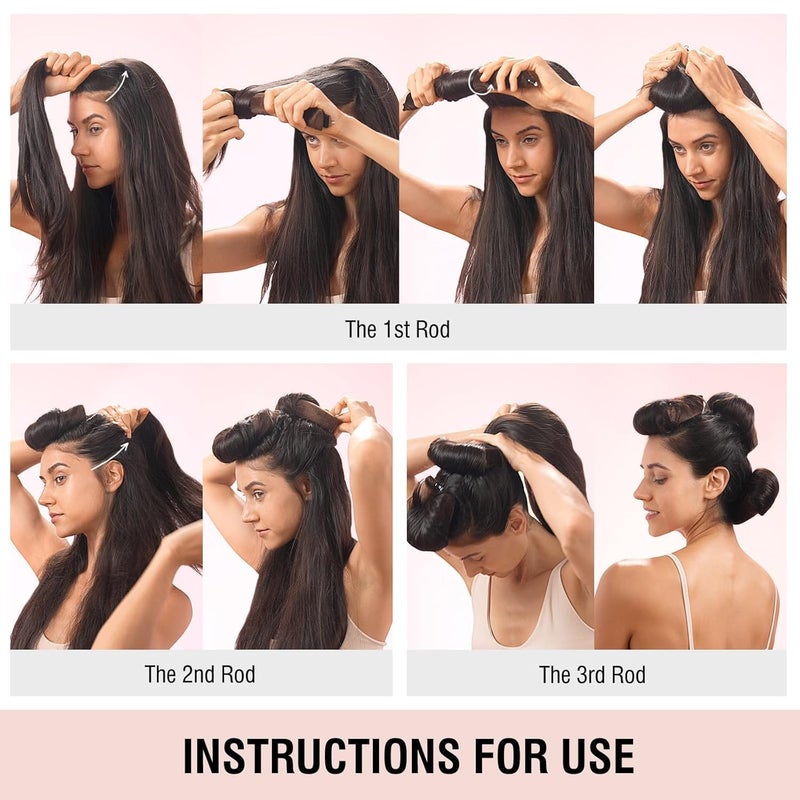 XVIA Heatless Curling Rods Satin Rollers for Women Flexible No Heat Hair Curlers Comfortable Overnight Curls DIY Hair Styling Tools LongLasting Waves Safe for Hair HealthBrown - Image 4