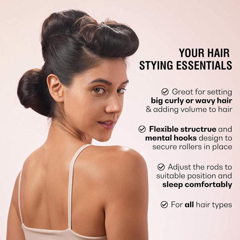 XVIA Heatless Curling Rods Satin Rollers for Women Flexible No Heat Hair Curlers Comfortable Overnight Curls DIY Hair Styling Tools LongLasting Waves Safe for Hair HealthBrown - Image 5