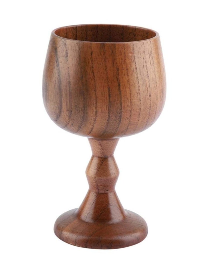 KASTWAVE Vintage Wooden Beer Cup 150ml Handmade Elegant Goblet Chalice Cup for Drinking Coffee Tea Milk Water Beer Ice Cola - Image 4