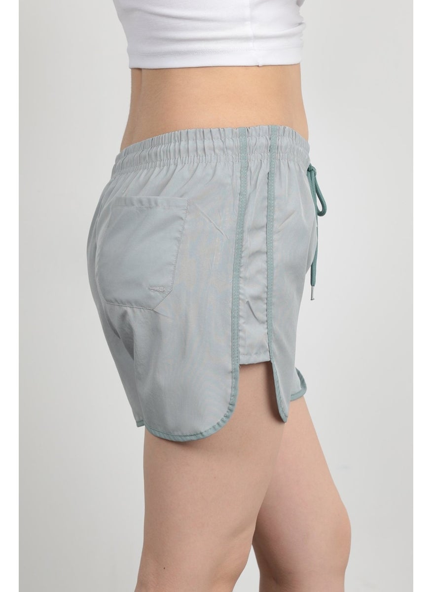 Giysa - John Borners Women's Swim Shorts Rope Tie Light Elastic Waist Short Cut Gray - 5402 - Image 1