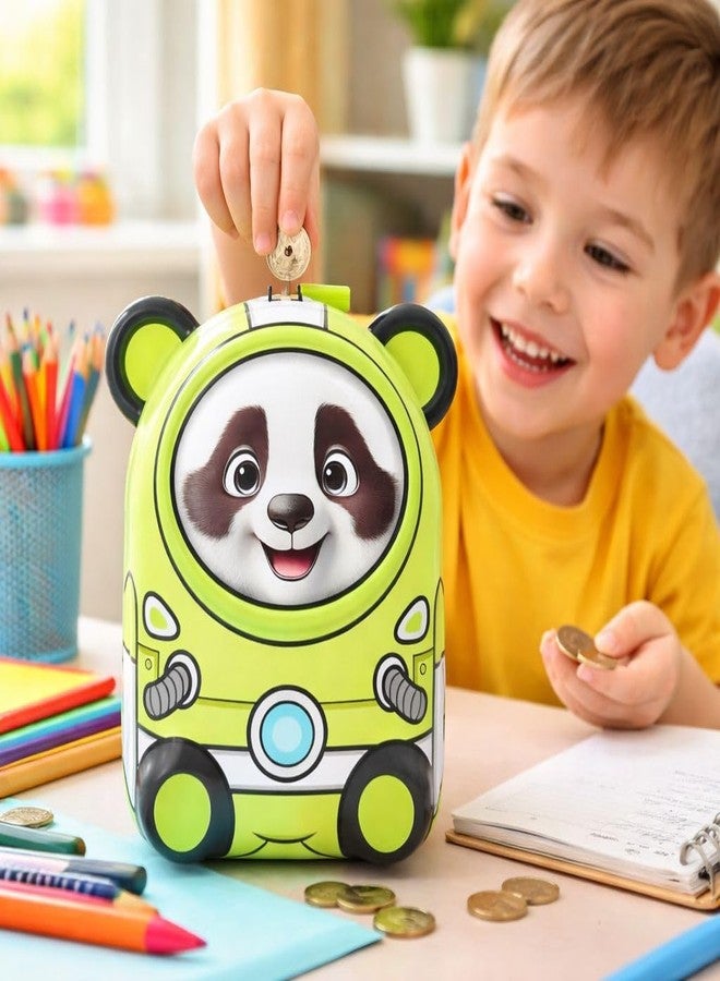Sajani Cute Cartoon Creative Portable Piggy Bank, Money Saving Box with Combination Lock, Mini Coin Bank Gifts for Boys and Girls, Best Return Gifts for Kids (Pack of 1) (Bear - Green) - Image 2