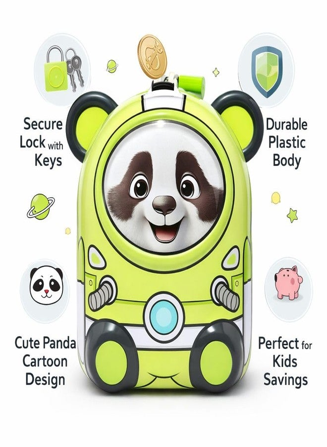 Sajani Cute Cartoon Creative Portable Piggy Bank, Money Saving Box with Combination Lock, Mini Coin Bank Gifts for Boys and Girls, Best Return Gifts for Kids (Pack of 1) (Bear - Green) - Image 3