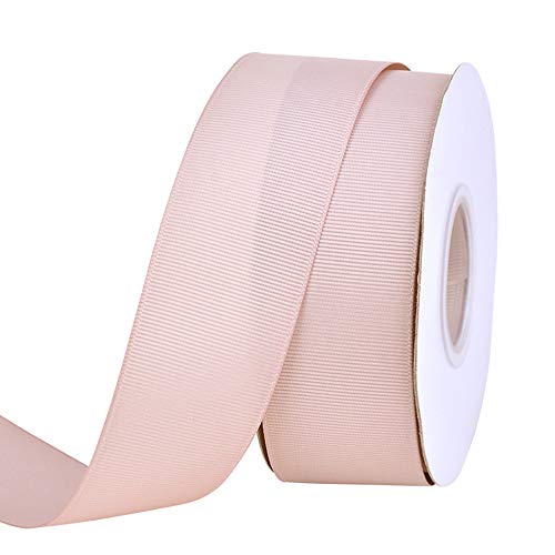 Ribest 112 inch 25 Yards Solid Grosgrain Ribbon Per Roll for DIY Hair Accessories Scrapbooking Gift Packaging Party Decoration Wedding Flowers Vanilla