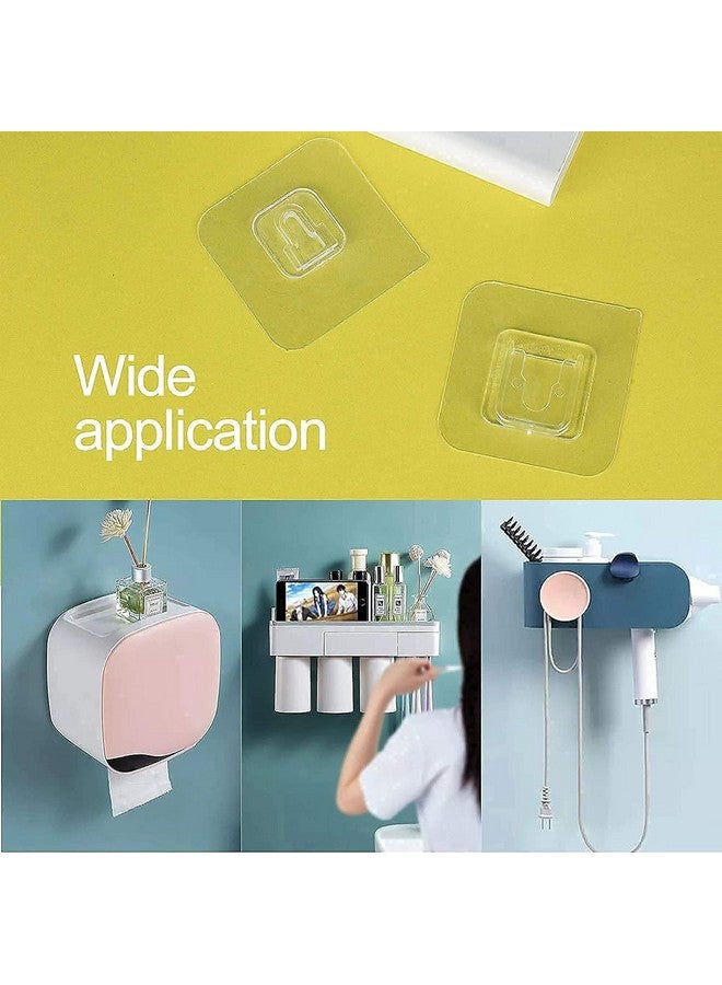 ديلشور خطافات حائط بلاستيكية ذاتية اللصق للذكور والإناث بحد أقصى 6 كجم خطافات ملصقات شفافة سحرية لتعليق حافظة الهاتف المحمول وواقيات المسامير وفرشاة المرحاض وإطارات الصور وإكسسوارات الحمام والمطبخ (عبوة من 20 قطعة) - Image 2