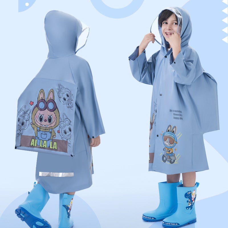 New 6-12 Years Old Boys' And Girls' Baby Poncho Primary School Children'S Kindergarten Schoolbag Bits Reflective And Taste-Free Children'S Raincoat - Image 1