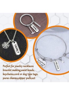 Oubaka 60Pcs Inspirational Charms Pendants For Jewelry Making Mixed Motivational Words Pendants Beads Charms Diy Craft Supplies Bracelet Charms Bulk For Jewelry Necklaces Bracelet Making Keychains  - Image 4