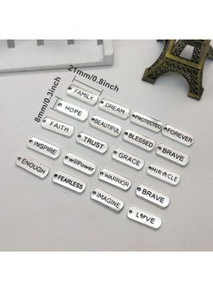 Oubaka 60Pcs Inspirational Charms Pendants For Jewelry Making Mixed Motivational Words Pendants Beads Charms Diy Craft Supplies Bracelet Charms Bulk For Jewelry Necklaces Bracelet Making Keychains  - Image 5