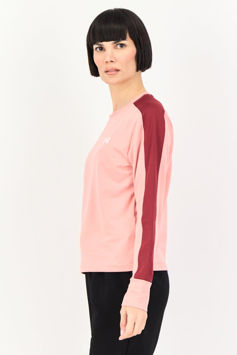 UNDER ARMOUR Women Loose Fit Long Sleeve Outdoor Sweatshirt, Pink - Image 3