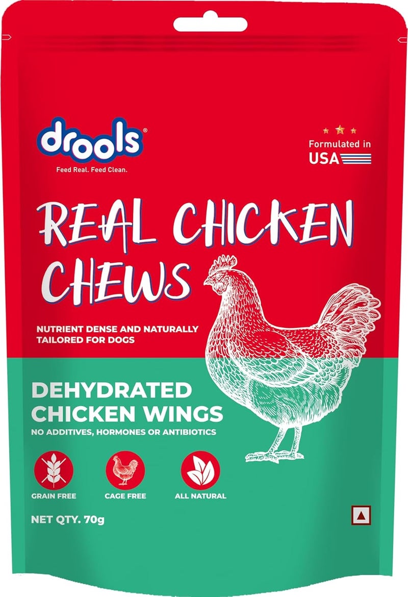 Drools Real Chicken Chews - Dehydrated Chicken Wings for Dogs - Image 1