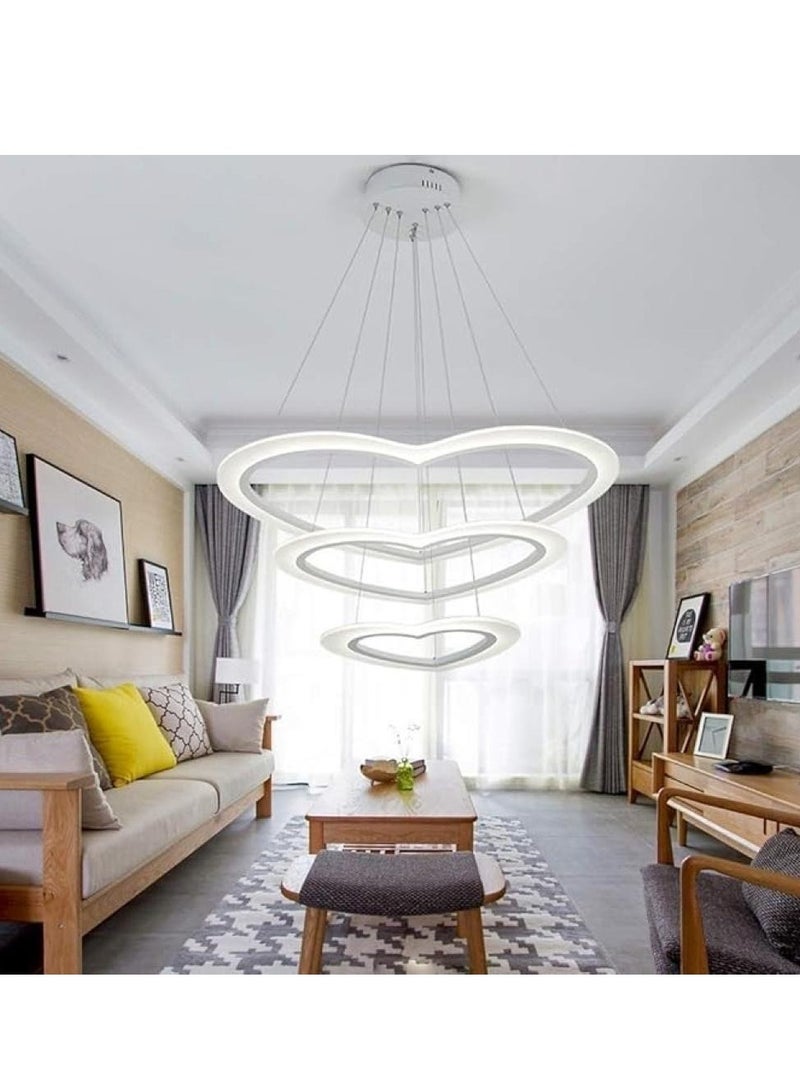 ثريا LED عصرية بتصميم قلوب متداخلة لإضاءة رومانسية أنيقة 80سم  - Image 3