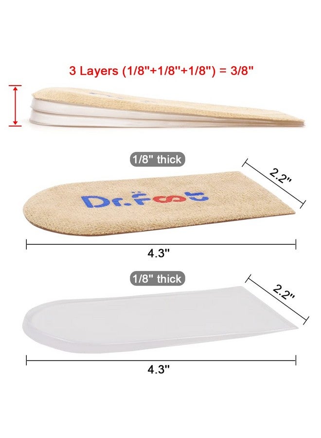 Dr.Foot Adjustable Orthopedic Heel Lift Inserts, Height Increase Insole for Leg Length Discrepancies, Heel Spurs, Heel Pain, Sports Injuries, and Achilles tendonitis (Beige, 3 Layers) - Image 5